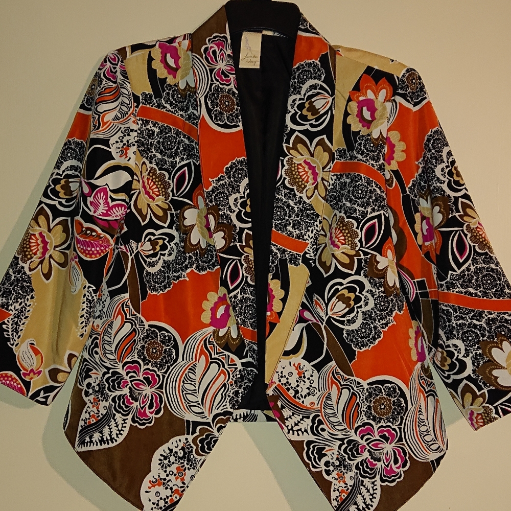 Lavender and Honey Orange Floral Blazer - Picture 1 of 5